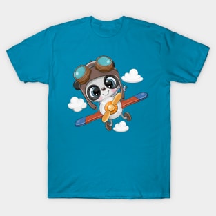 Panda pilot on a plane T-Shirt